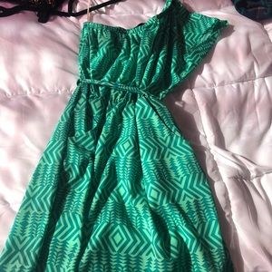 Blue Rain One Shoulder Cocktail Dress